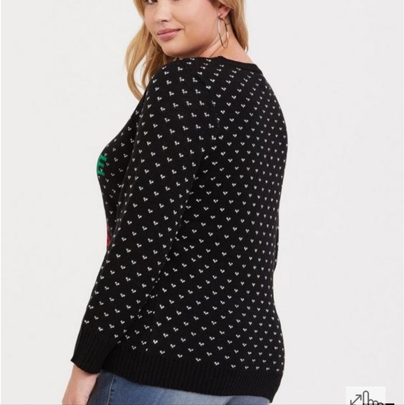 Torrid Black Jingle Ladies Pullover Christmas Sweater Size 3 - Picture 3 of 10
